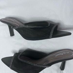 bebe Black Heeled Sandals with Sparkle